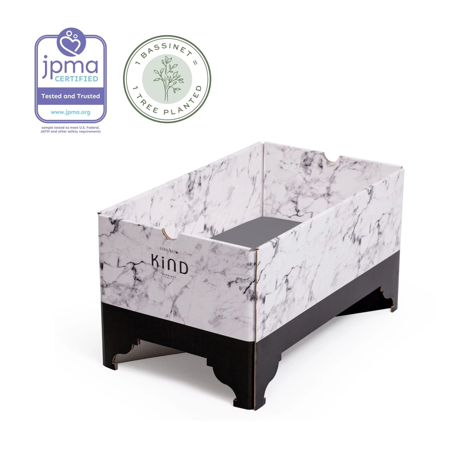 Kind Essential Bassinet - Carrara Marble 1 Kind Essential Bassinet - Carrara Marble
