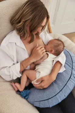 Spare Cover (La Maman Wedge) - Indigo Chambray -DockATot Small JPG D3 AC NURSNG PILLOW 3922